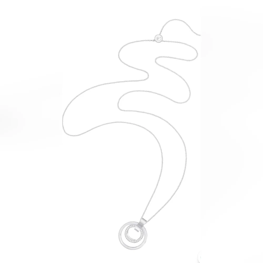 SWAROVSKI Crystal Medium White Hollow Rhodium-Plated Pendant - Picture 3 of 4